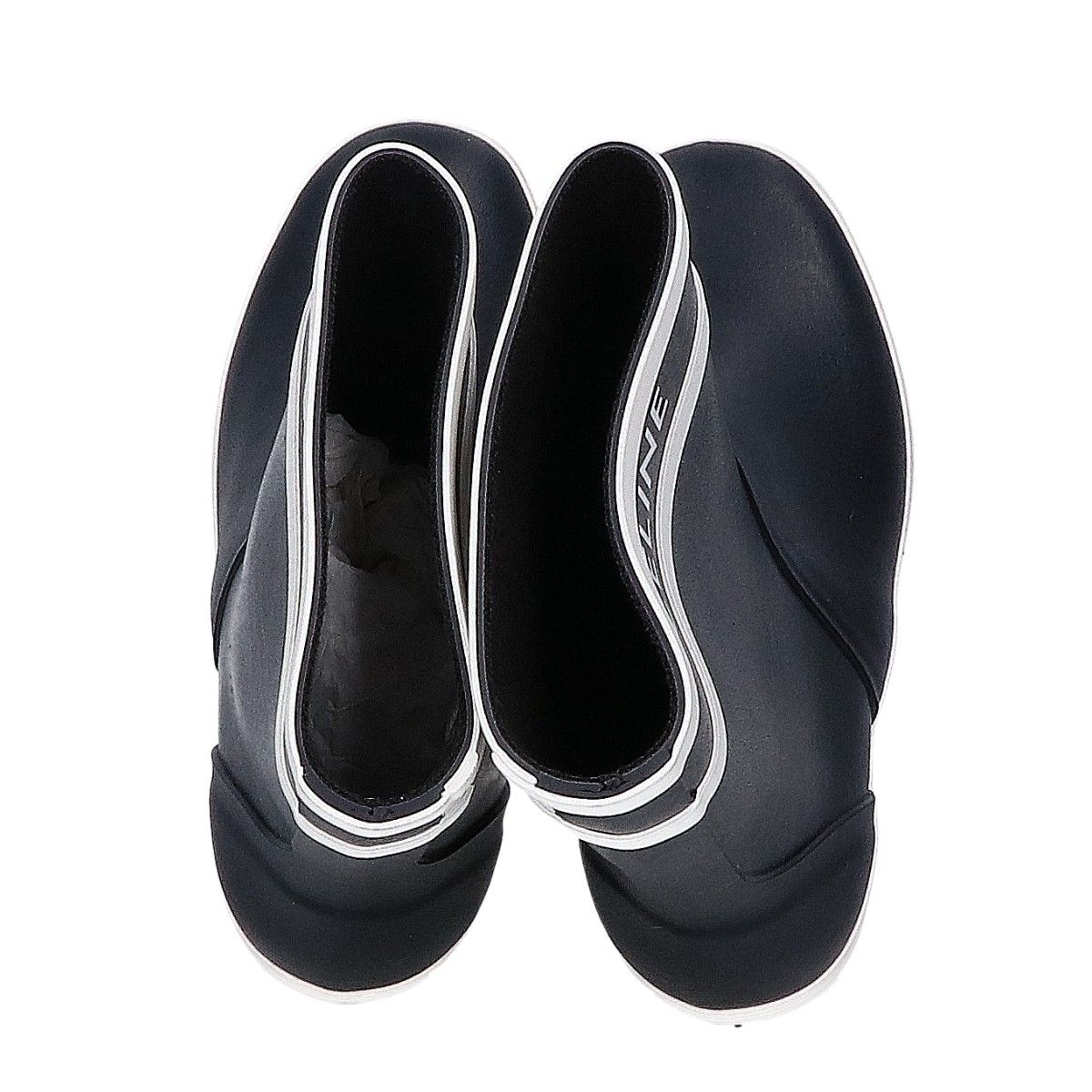 Celine Black Logo Rubber Rain Boots — view 5
