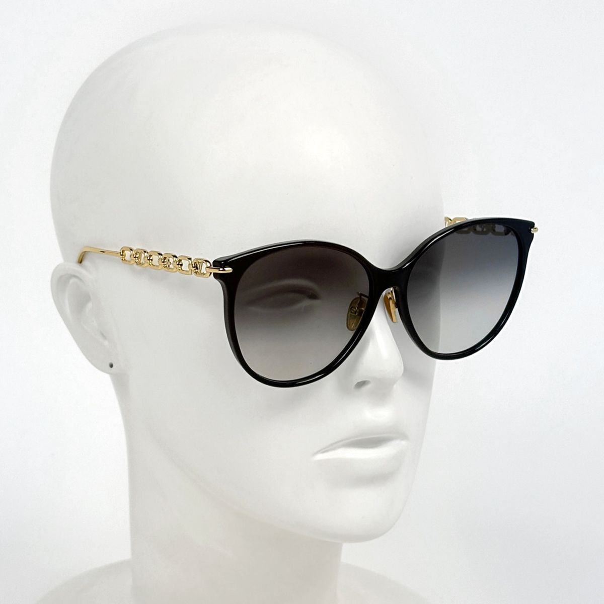 Louis Vuitton My LV Chain Two Cat Eye Sunglasses Eyewear Acetate Metal Black — view 6