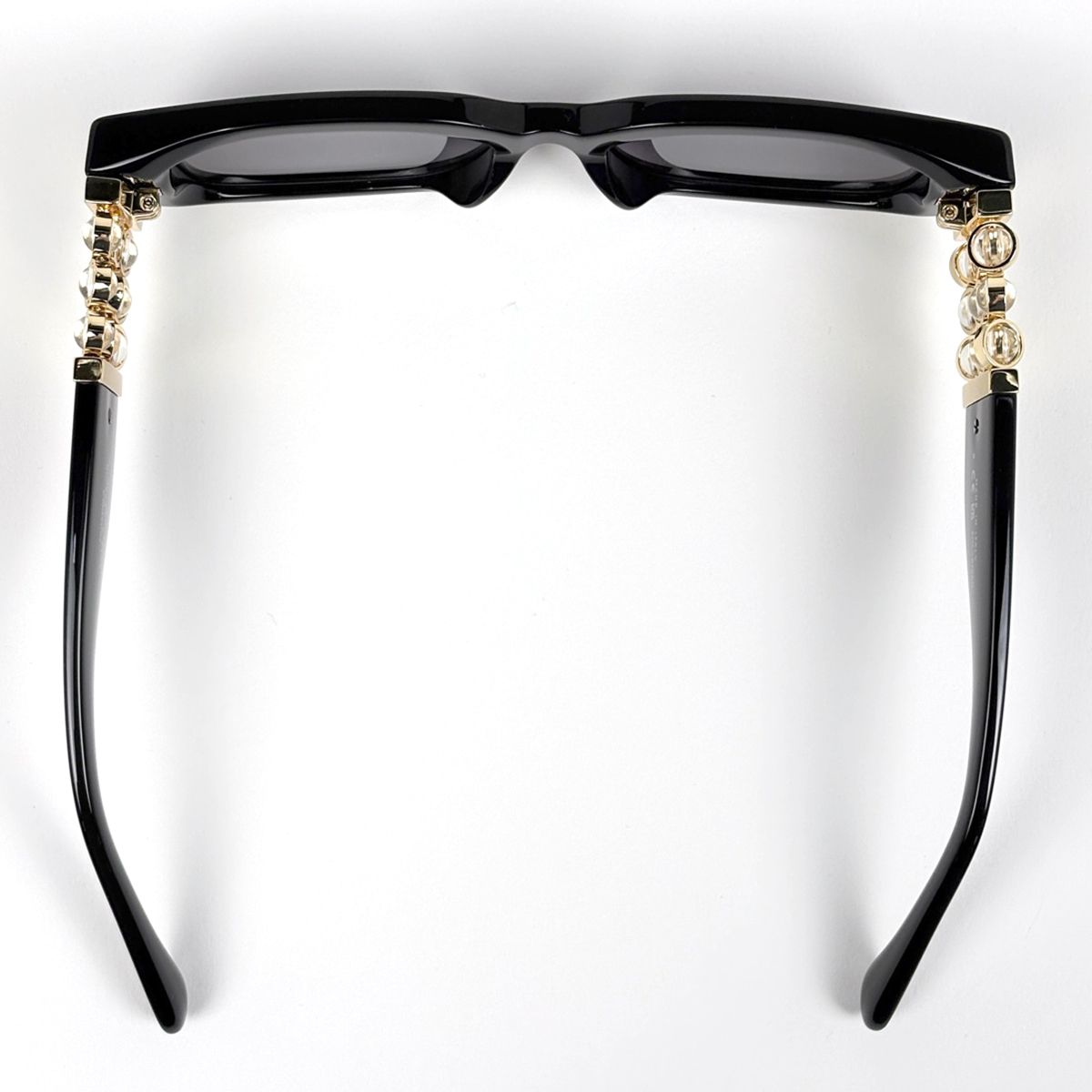 Chanel Oval Shape Sunglasses CC Logo Acetate Costume Pearl Black Eyewear — view 3