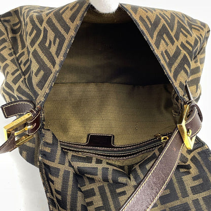 Fendi Shoulder Bag Zucca Pattern Mamma Baguette Canvas Brown — view 8