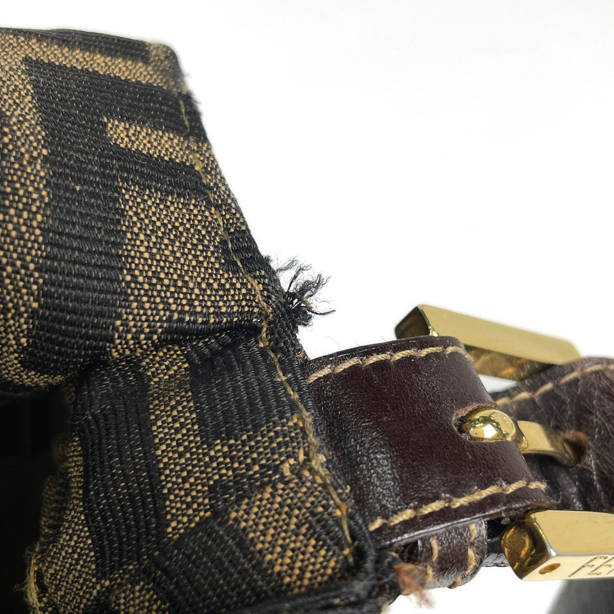 Fendi Shoulder Bag Zucca Pattern Mamma Baguette Canvas Brown — view 7
