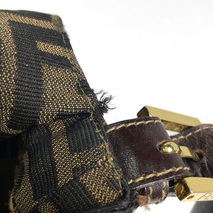 Fendi Shoulder Bag Zucca Pattern Mamma Baguette Canvas Brown — view 7
