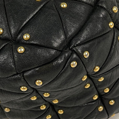 Miu Miu Shoulder Bag Studs Leather Black — view 3