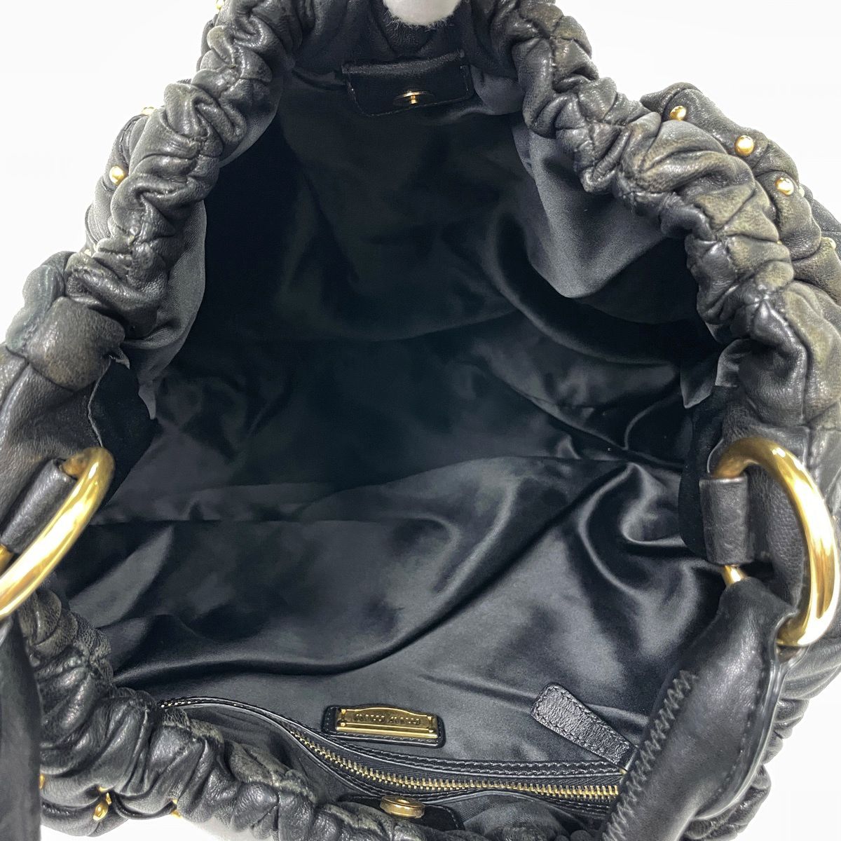 Miu Miu Shoulder Bag Studs Leather Black — view 6