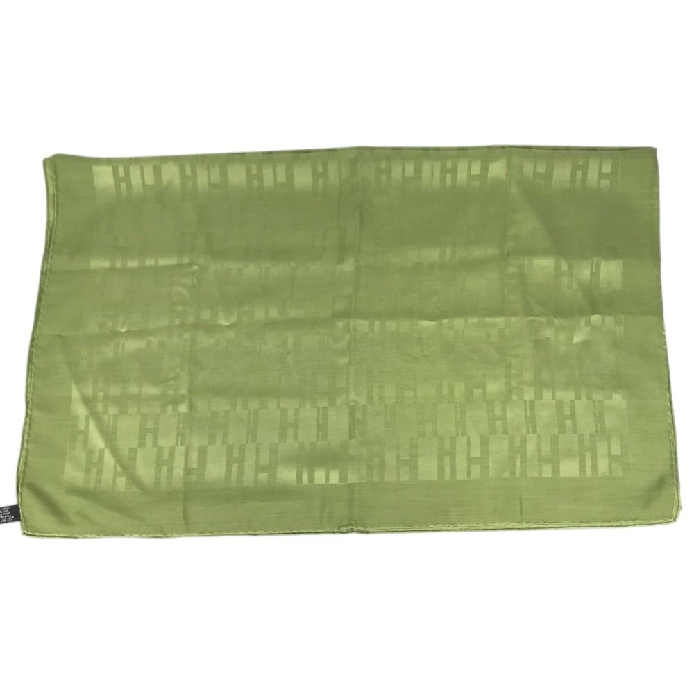 Hermes Shawl H Logo Silk Green Scarf — view 4