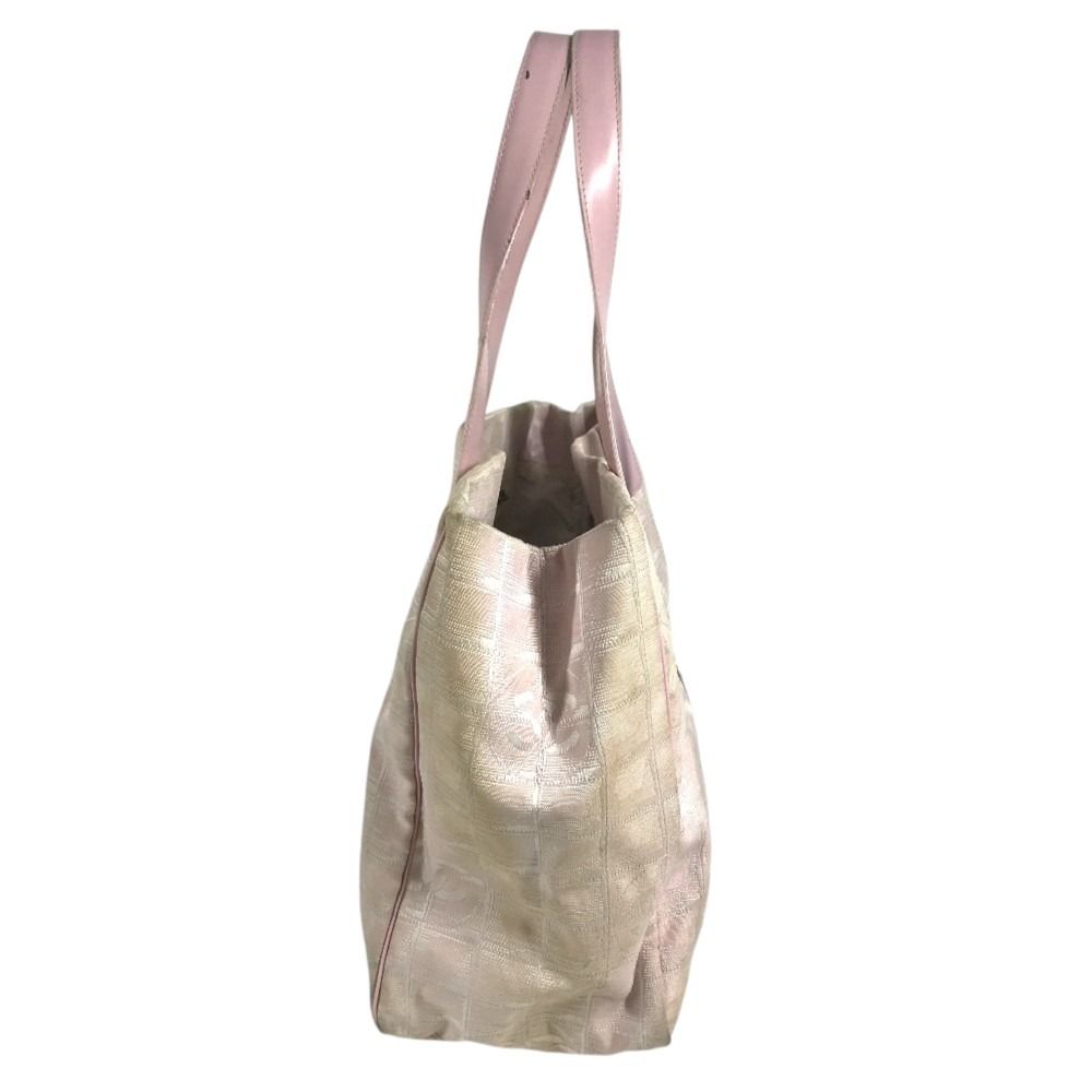 Chanel Tote Bag New Travel Line MM CC Logo Nylon Canvas Pink — view 4