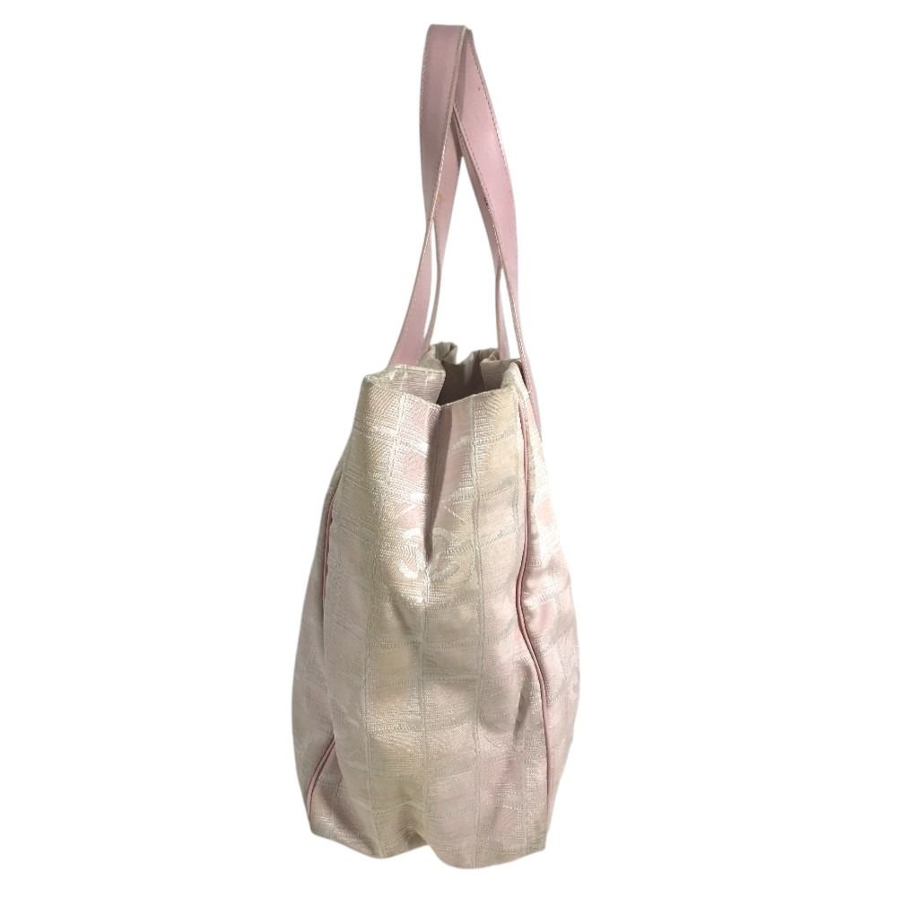 Chanel Tote Bag New Travel Line MM CC Logo Nylon Canvas Pink — view 2