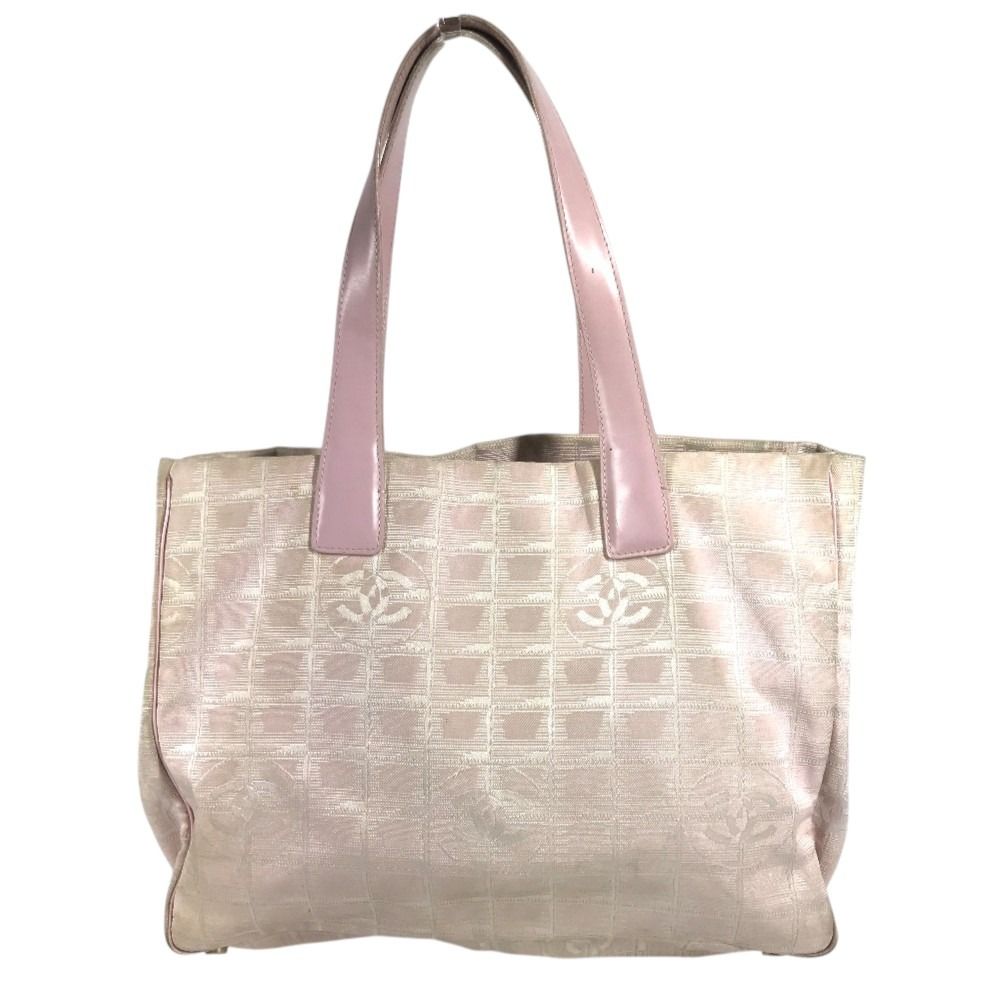 Chanel Tote Bag New Travel Line MM CC Logo Nylon Canvas Pink