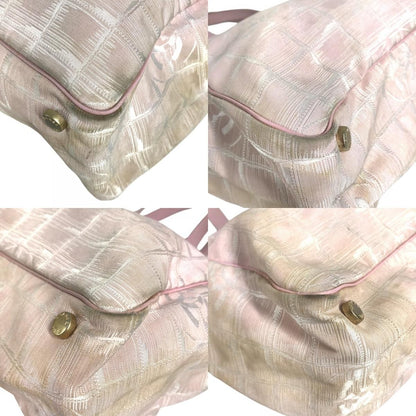 Chanel Tote Bag New Travel Line MM CC Logo Nylon Canvas Pink — view 7