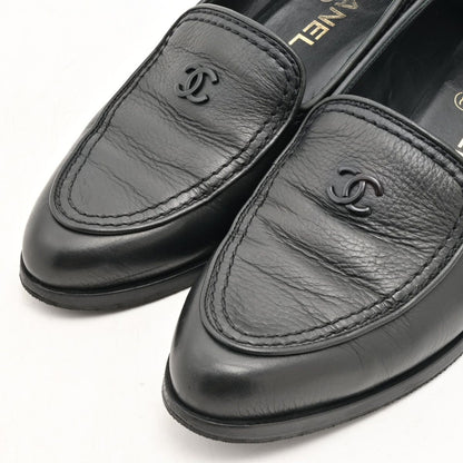 Chanel Loafers Black CC Logo Leather — view 7