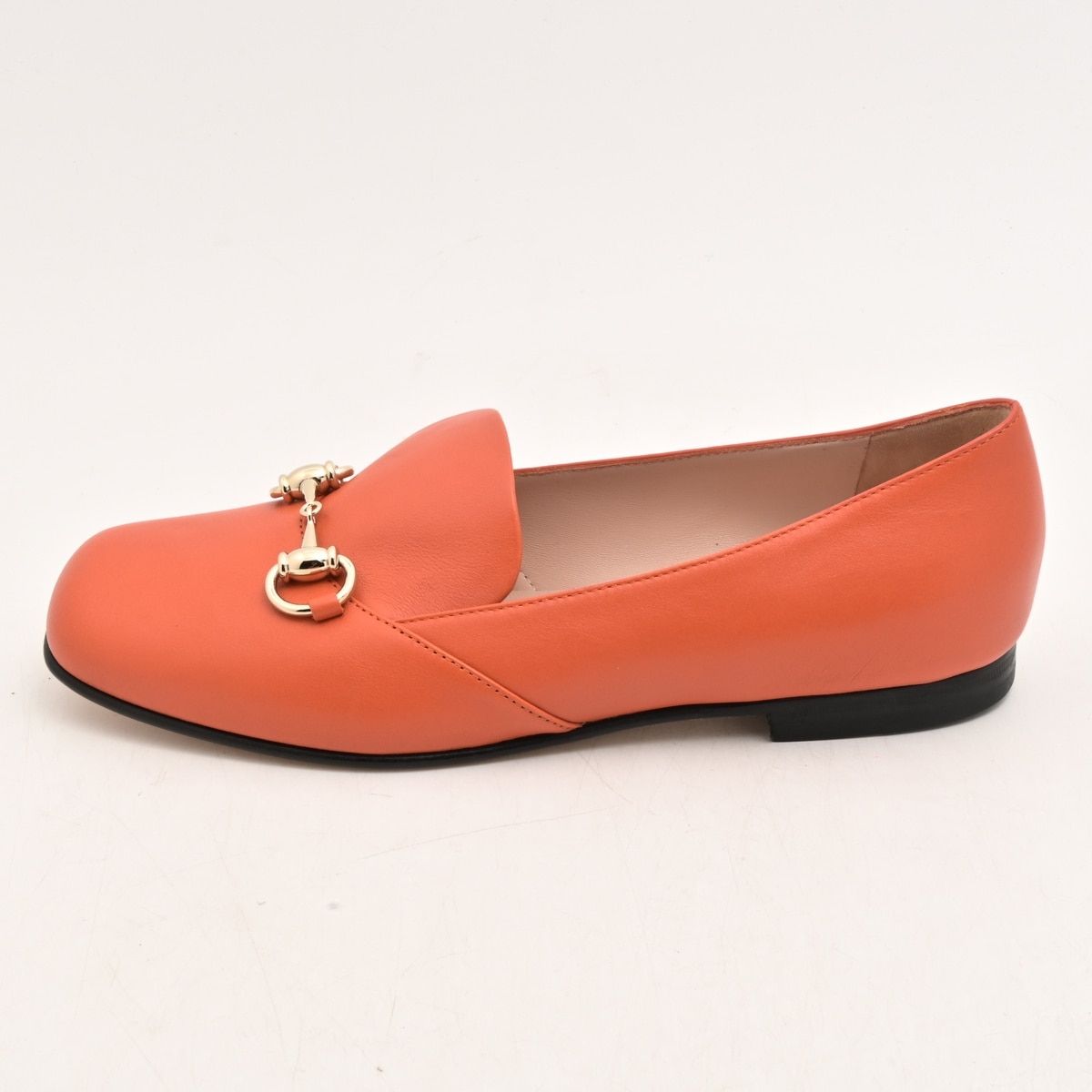 Gucci Loafers Orange Gold Horsebit Leather