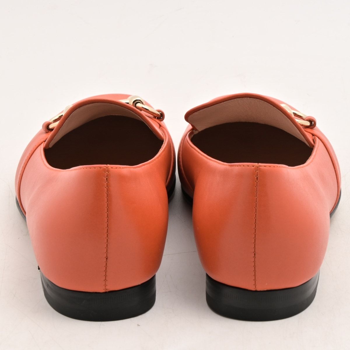 Gucci Loafers Orange Gold Horsebit Leather — view 3