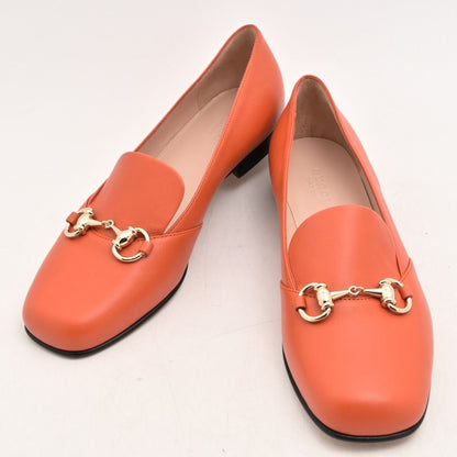 Gucci Loafers Orange Gold Horsebit Leather — view 2