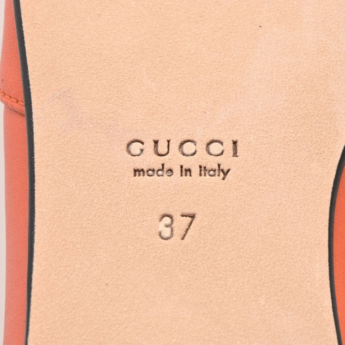 Gucci Loafers Orange Gold Horsebit Leather — view 6