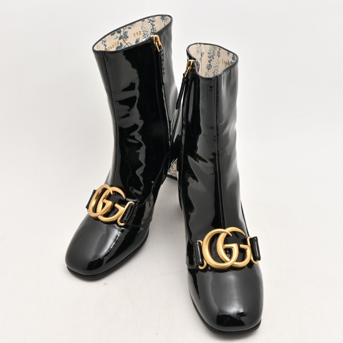 Gucci Short Boots GG Marmont Black Leather — view 2