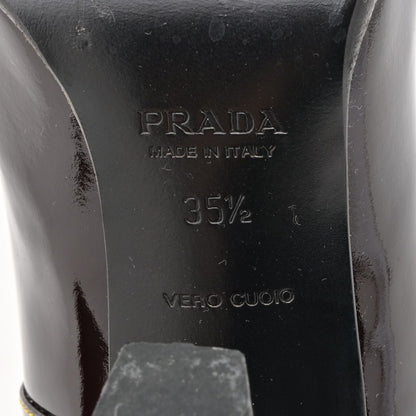 Prada Pumps Dark Brown Leather Heels — view 6