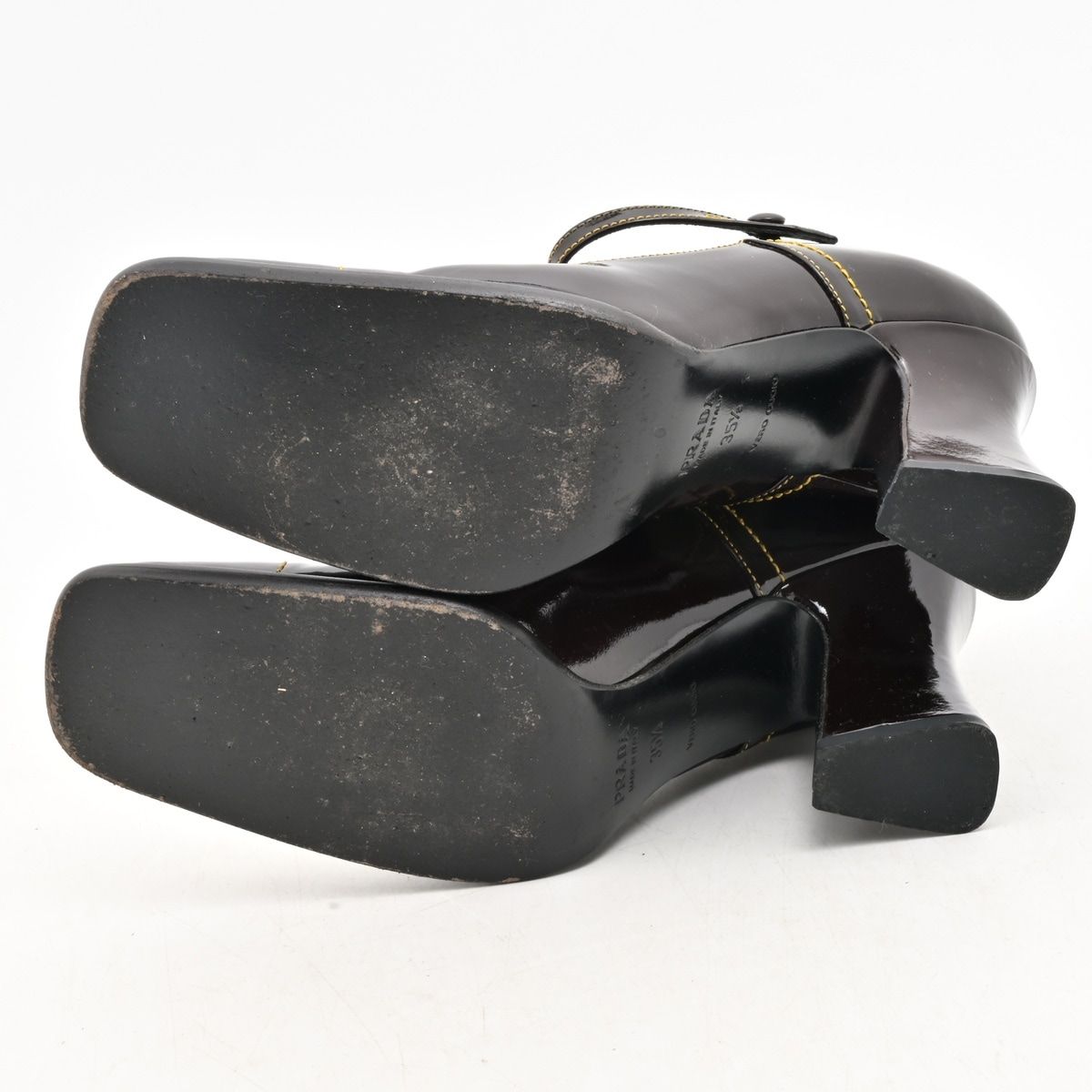 Prada Pumps Dark Brown Leather Heels — view 4