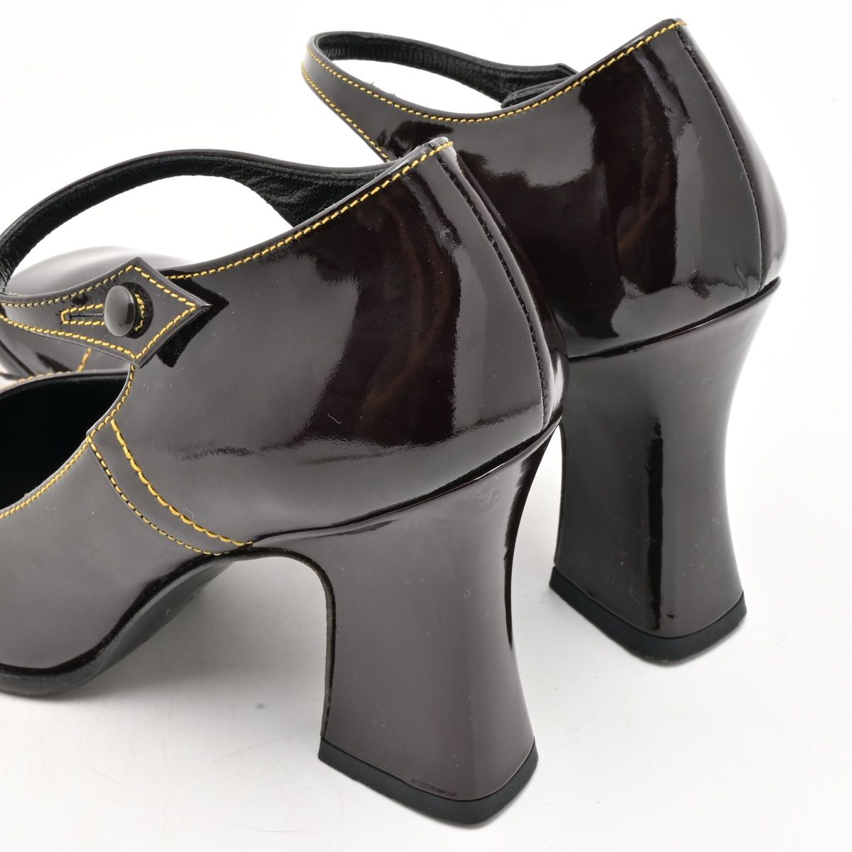 Prada Pumps Dark Brown Leather Heels — view 8