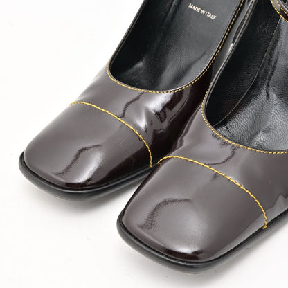 Prada Pumps Dark Brown Leather Heels — view 7