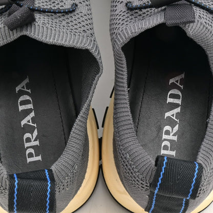 Prada Sneakers Dark Gray Black Lace-up Knit Fabric 7.5 — view 5