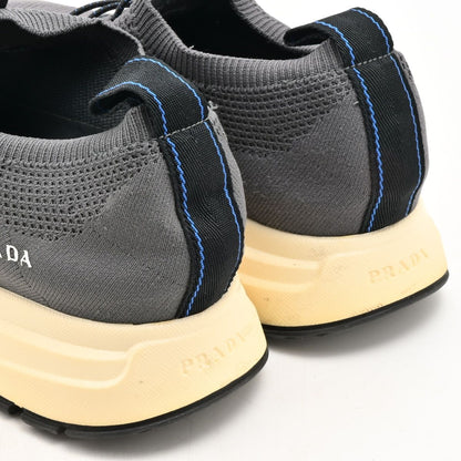 Prada Sneakers Dark Gray Black Lace-up Knit Fabric 7.5 — view 8