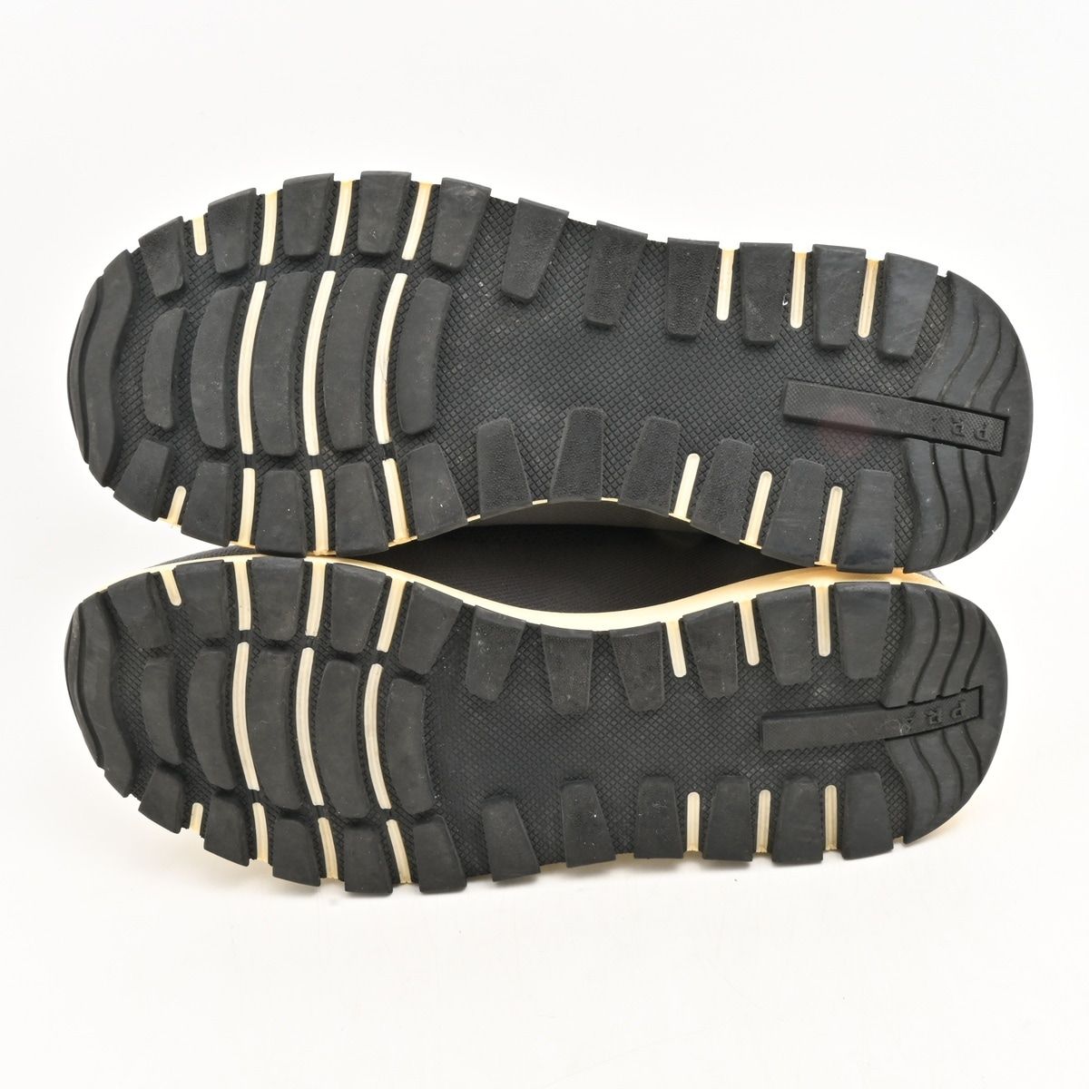 Prada Sneakers Dark Gray Black Lace-up Knit Fabric 7.5 — view 4