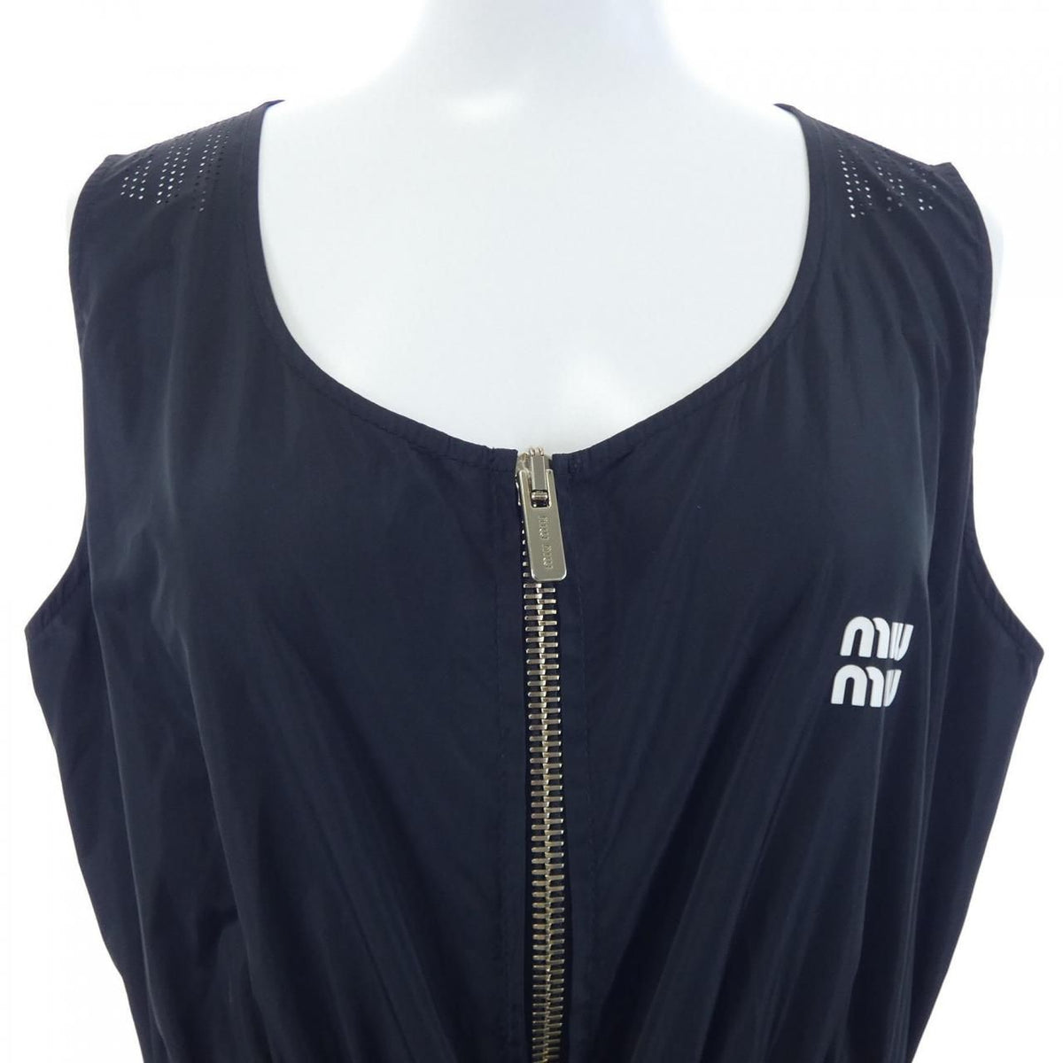 Miu Miu Sleeveless Technical Silk Dress — view 5