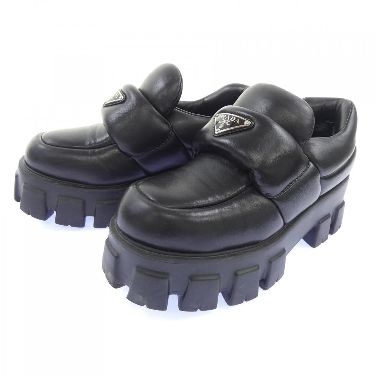 Prada Soft Padded Triangle Logo Shoes — view 3
