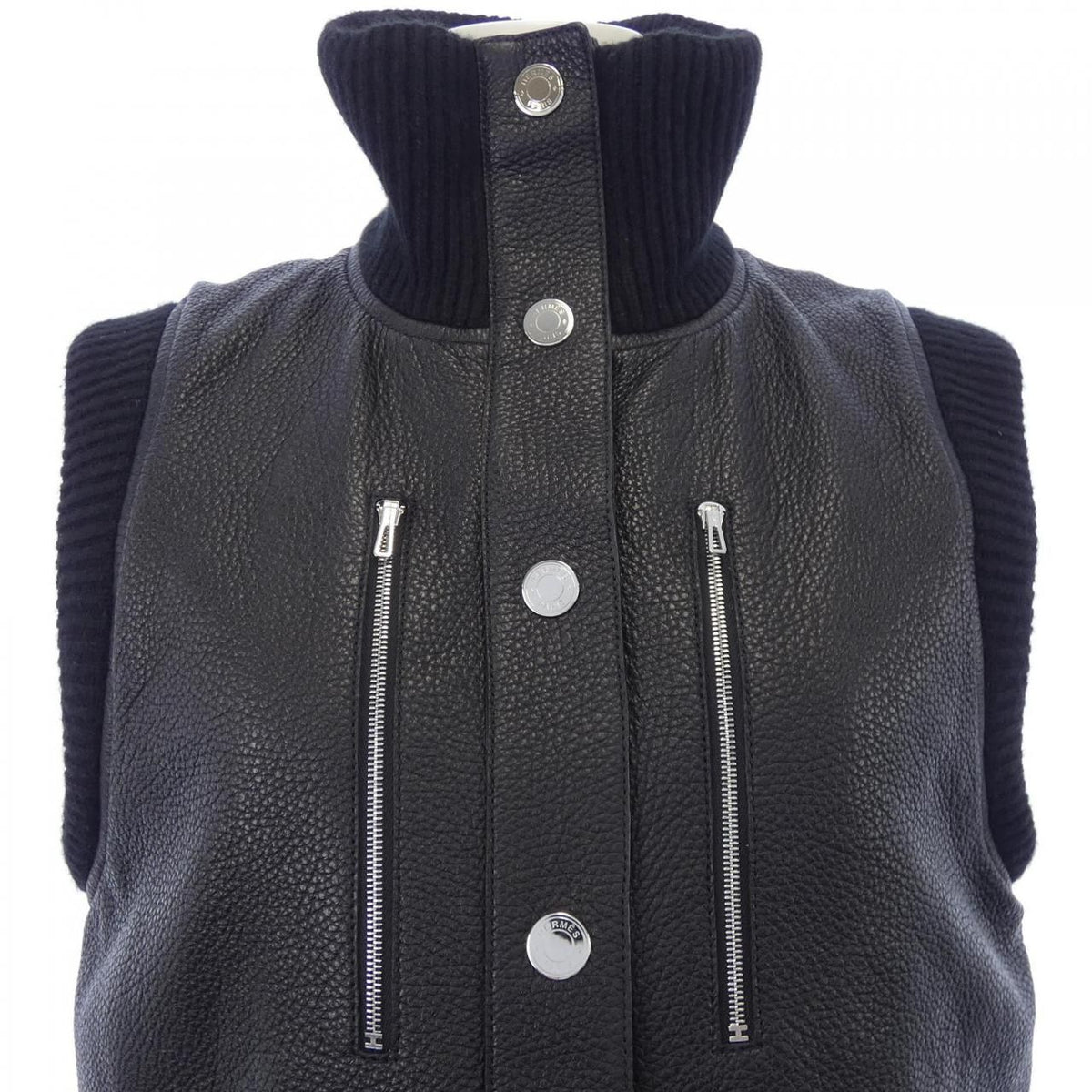 Hermes Varsity Sleeve Jacket Leather Vest — view 5