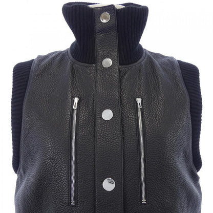 Hermes Varsity Sleeve Jacket Leather Vest — view 5