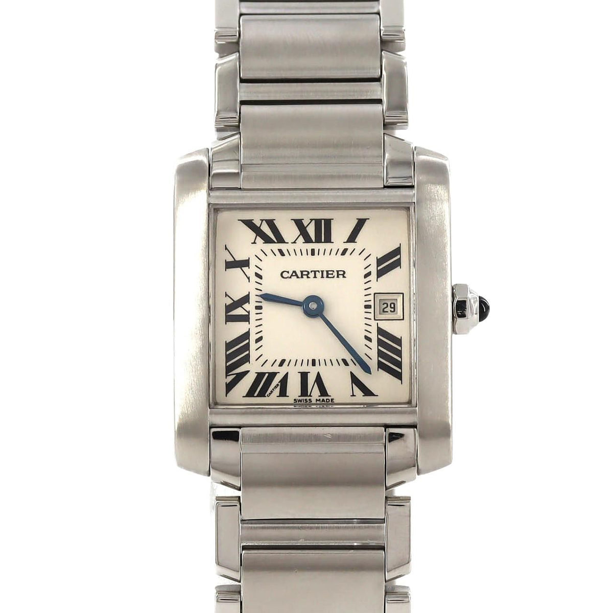 Cartier Tank Francaise MM Date SS Quartz Watch