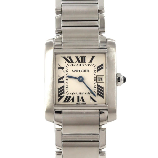 Cartier Tank Francaise MM Date SS Quartz Watch