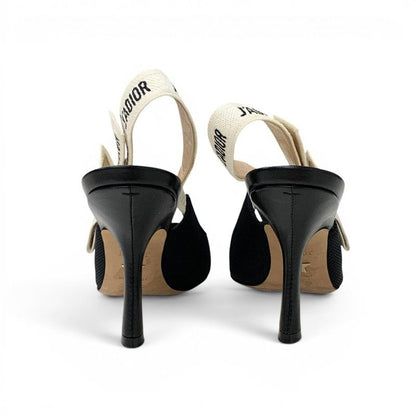 Dior J'adior Pumps Shoes Fabric Black White Slingback — view 5