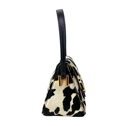 Fendi Shoulder Bag Mamma Bucket White Black Leather — view 2