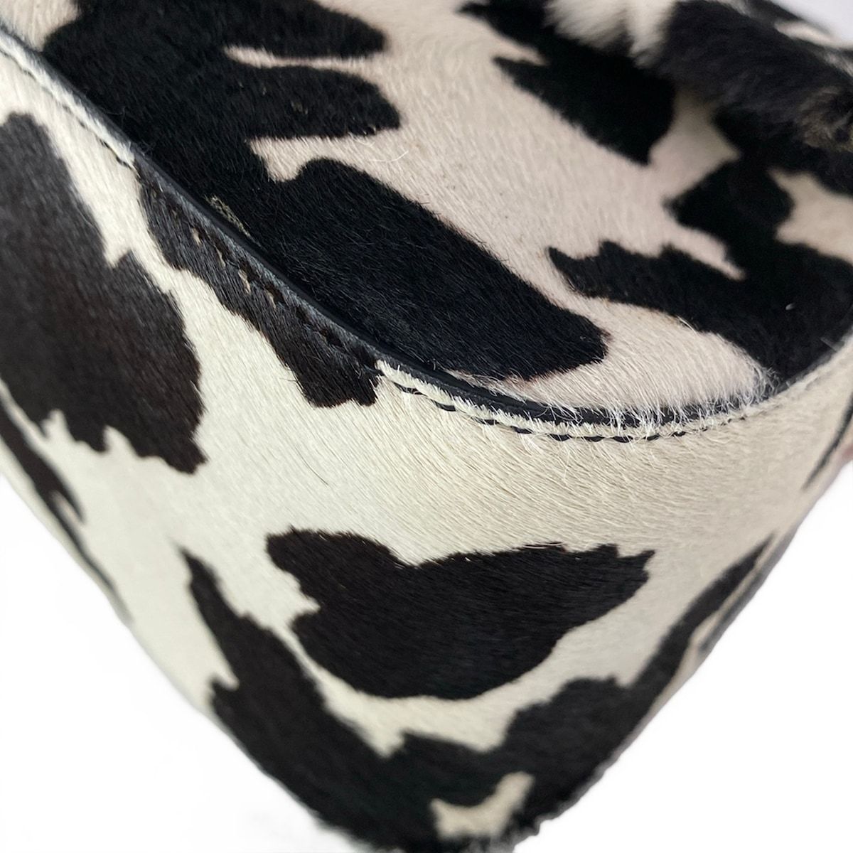 Fendi Shoulder Bag Mamma Bucket White Black Leather — view 7