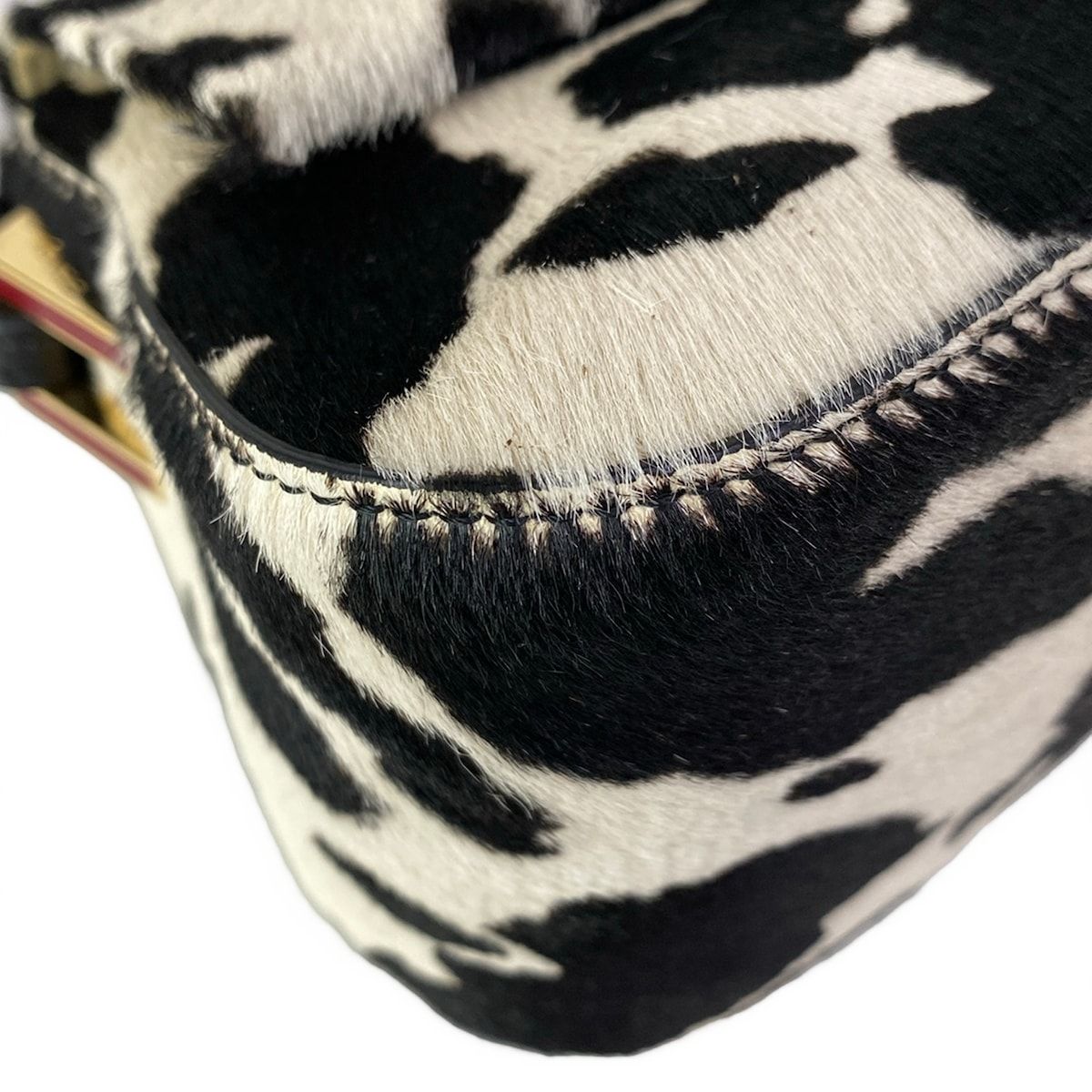 Fendi Shoulder Bag Mamma Bucket White Black Leather — view 6