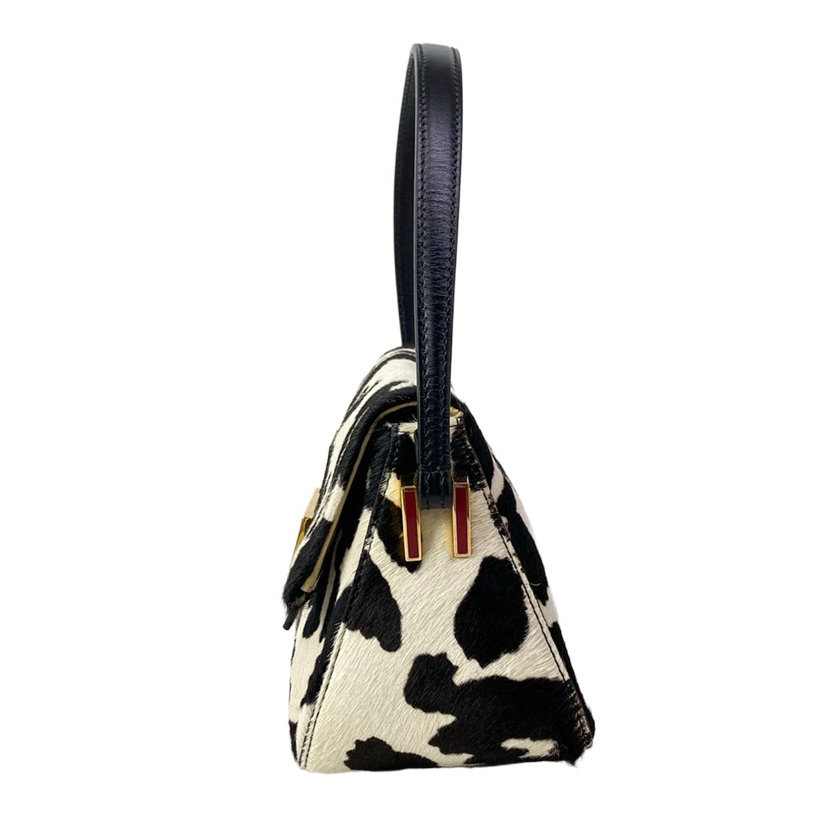 Fendi Shoulder Bag Mamma Bucket White Black Leather — view 4