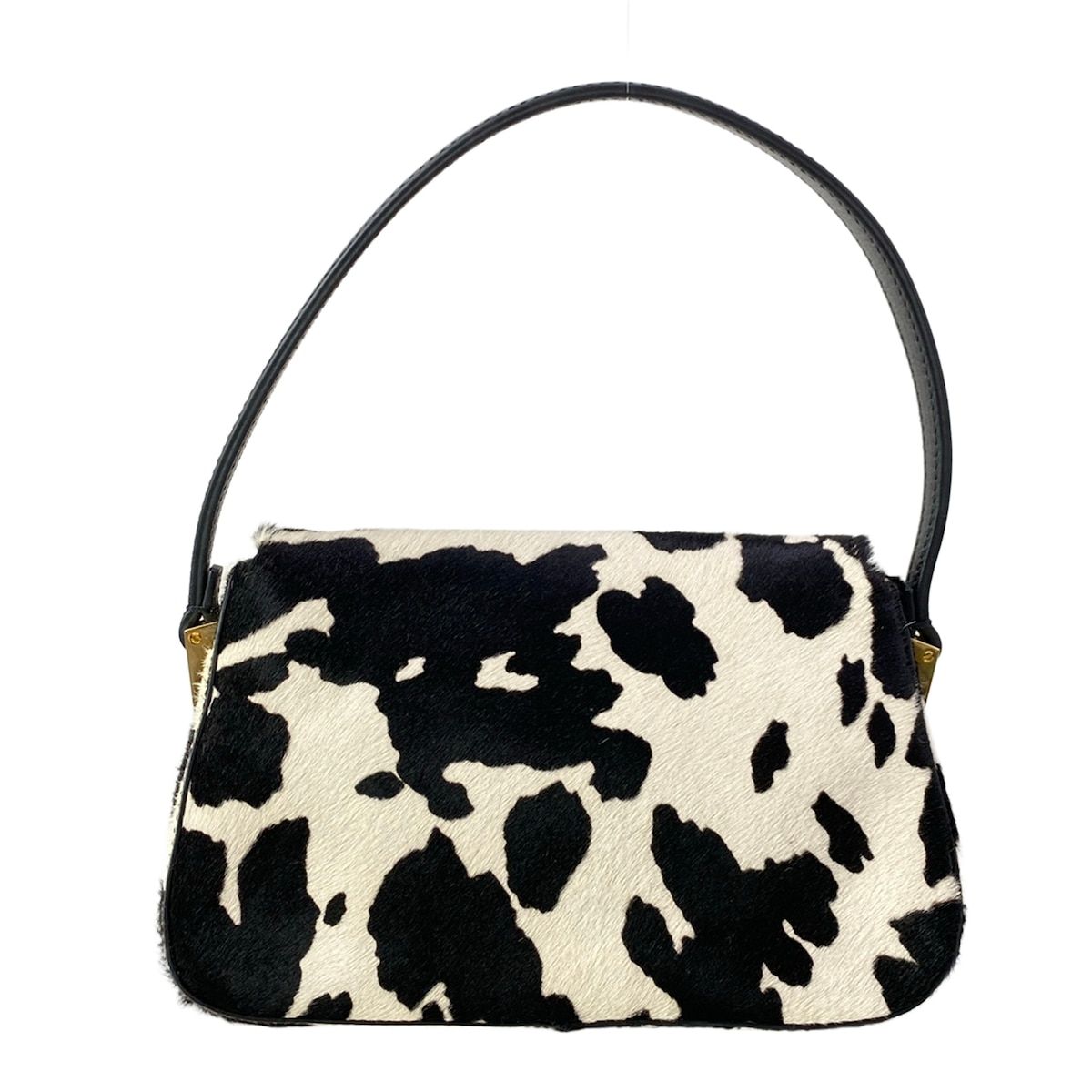 Fendi Shoulder Bag Mamma Bucket White Black Leather — view 3