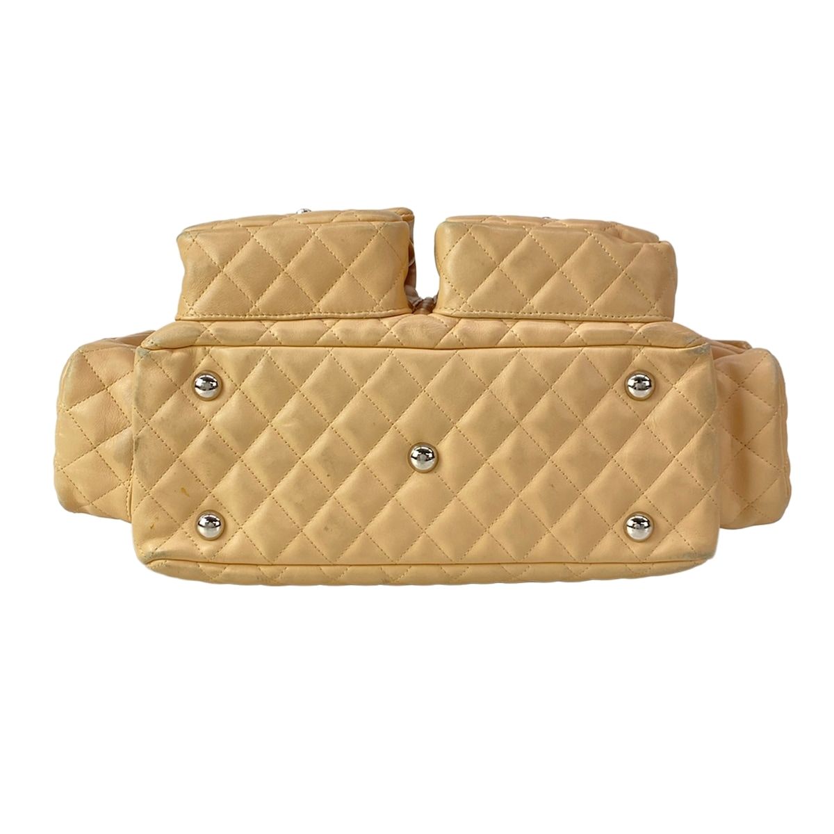 Chanel Shoulder Bag Cambon Line Multi Pocket Beige Black Silver — view 5
