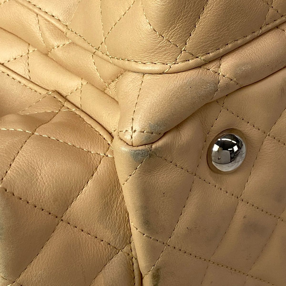 Chanel Shoulder Bag Cambon Line Multi Pocket Beige Black Silver — view 6