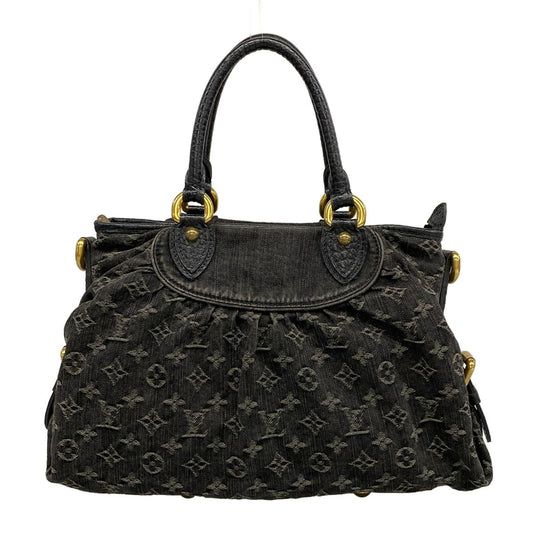 Louis Vuitton Handbag Monogram Denim Neo Cabby MM Noir Cotton