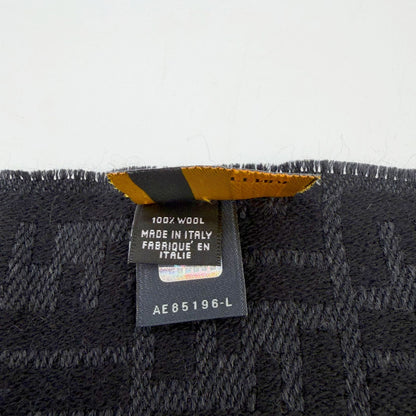 Fendi Zucca FF Border Scarf Wool 100% Gray Black Vintage — view 8