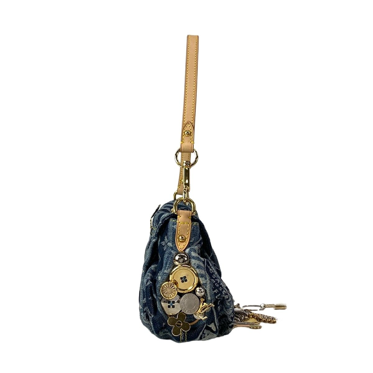 Louis Vuitton Handbag Monogram Denim Mini Pleaty Raye Customized Blue — view 2