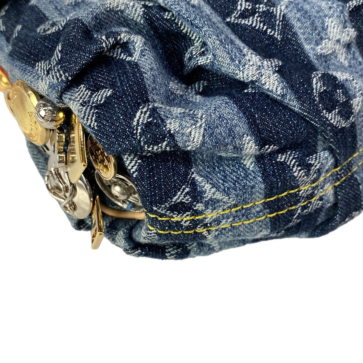Louis Vuitton Handbag Monogram Denim Mini Pleaty Raye Customized Blue — view 8