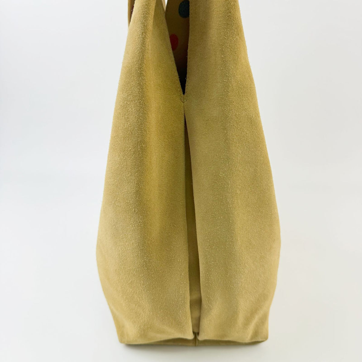 Loewe Anagram Perforated Dot Shoulder Bag Tote Suede Leather Mustard Multicolor — view 4