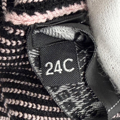 Chanel 24C Gaiters Cruise Collection CC Logo Rib Knit Leg Warmers Pink Sweater — view 7