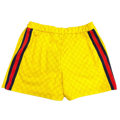 Gucci GG Pattern Web Stripe Skirt Style Shorts Yellow — view 2