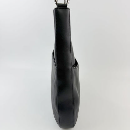 Dior Bead Handle Hobo Shoulder Bag Leather Black Silver Vintage — view 4