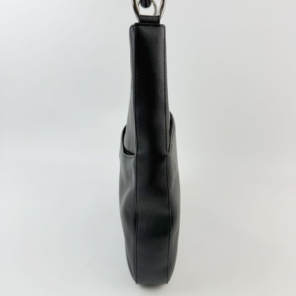 Dior Bead Handle Hobo Shoulder Bag Leather Black Silver Vintage — view 3