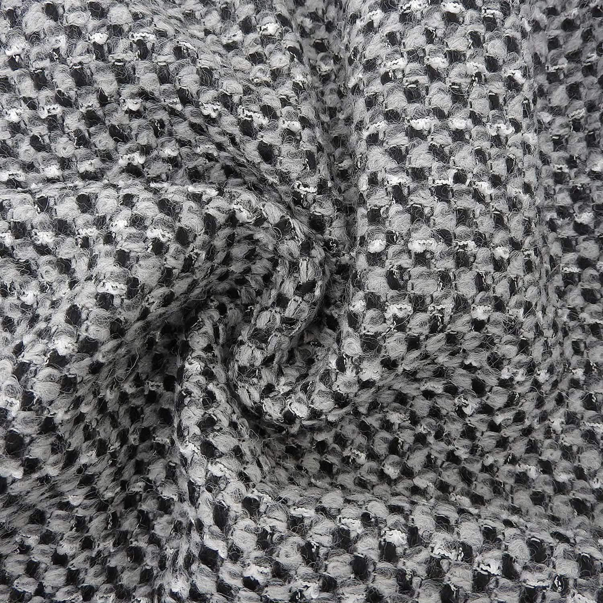 Max Mara Studio Coat Long Stand Collar Tweed Wool Gray — view 5